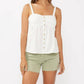 Lovestitch - LACE TRIM BUTTON DOWN TANK