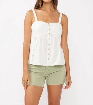 Lovestitch - LACE TRIM BUTTON DOWN TANK