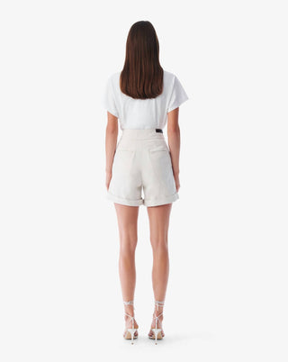 Iro - Canva High-Waisted Denim Shorts