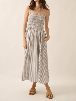 Promesa - Striped Smocked Midi Dress