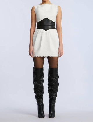 Bcbgmaxazria - Leather Tweed Dress