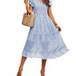 Ninexis - 3/4 Sleeve Tier Print Dress