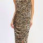 Emory Park - Gathered Midi Dress With Cowl Neck