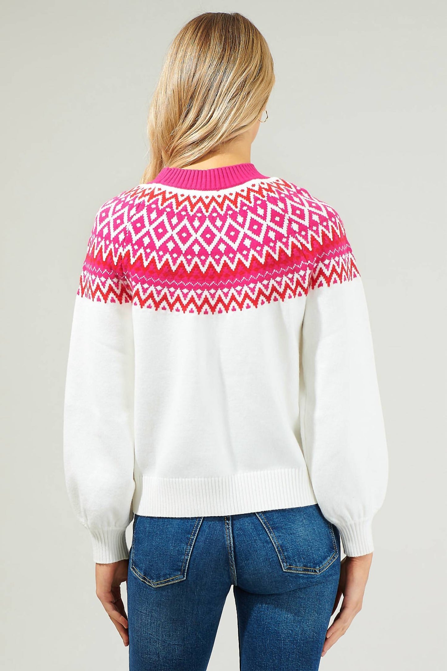 Sugarlips - Honey Baby Fair Isle Mock Neck Sweater