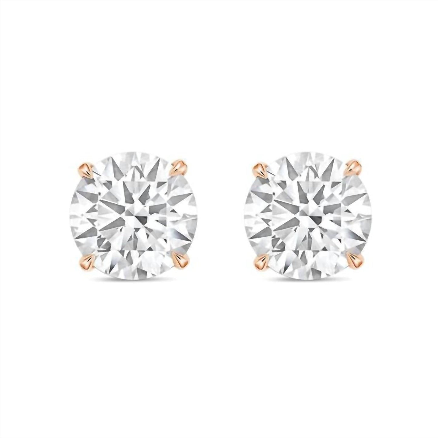 Diana M Jewels - 4.00 Cts Round Lab Grown Stud Earrings