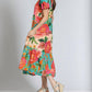 Apny - Mixed Print Long Tiered Dress