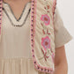 Entro - CORDUROY FLORAL EMBROIDERED VEST