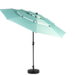 Aluminium 10ft 3 Tier Auto-Tilt Outdoor Patio Umbrella - Light Green