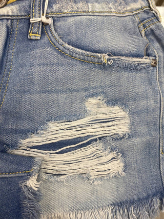 Kancan - Boyfriend Mid Rise Denim Shorts