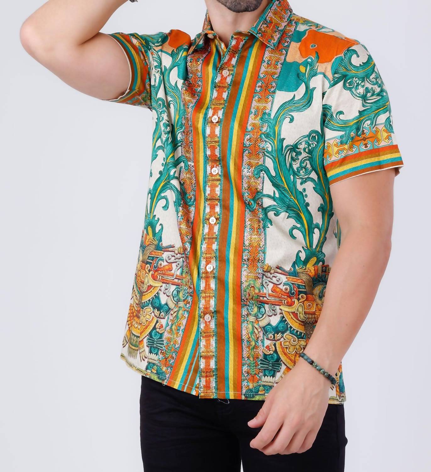 Barabas - Flickerkilt Rhinestone Short Sleeve Shirt