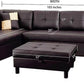 3 Pc Sectional Sofa Set Brown Faux Leather Left-Facing Chaise