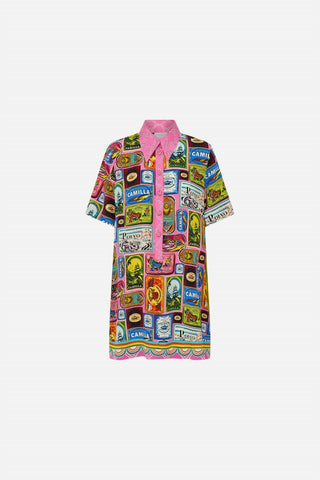 Camilla - Short Sleeve Mini Shirt Dress