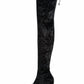 Stuart Weitzman - Womne's Vidaland Stretch Crushed Velvet Otk Boots