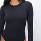 Good American - Scuba Crewneck Long Sleeve Bodysuit