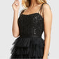 Mac Duggal - Sequined Bustier Tiered Ruffle Gown