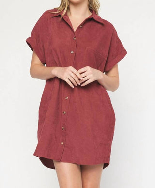 Entro - Corduroy Shirt Dress