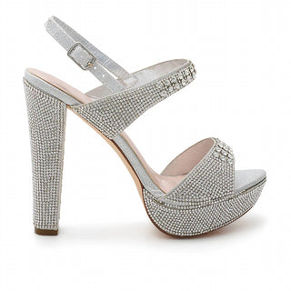 Blossom Footwear - Platform Rhinestone High Heel Sandals