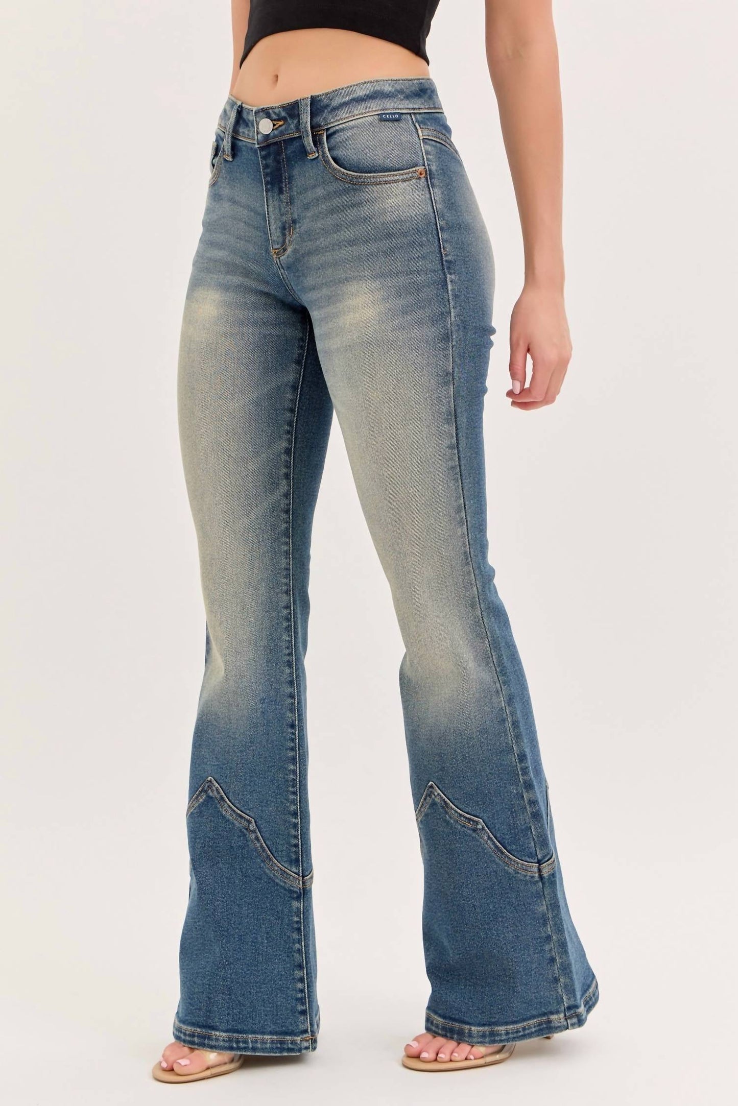 Cello - Women's Mid Rise Western Super Flare Jean