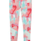 zella Live In Reversible Yoke Leggings in Pink Confetti Color Clouds, Size Large