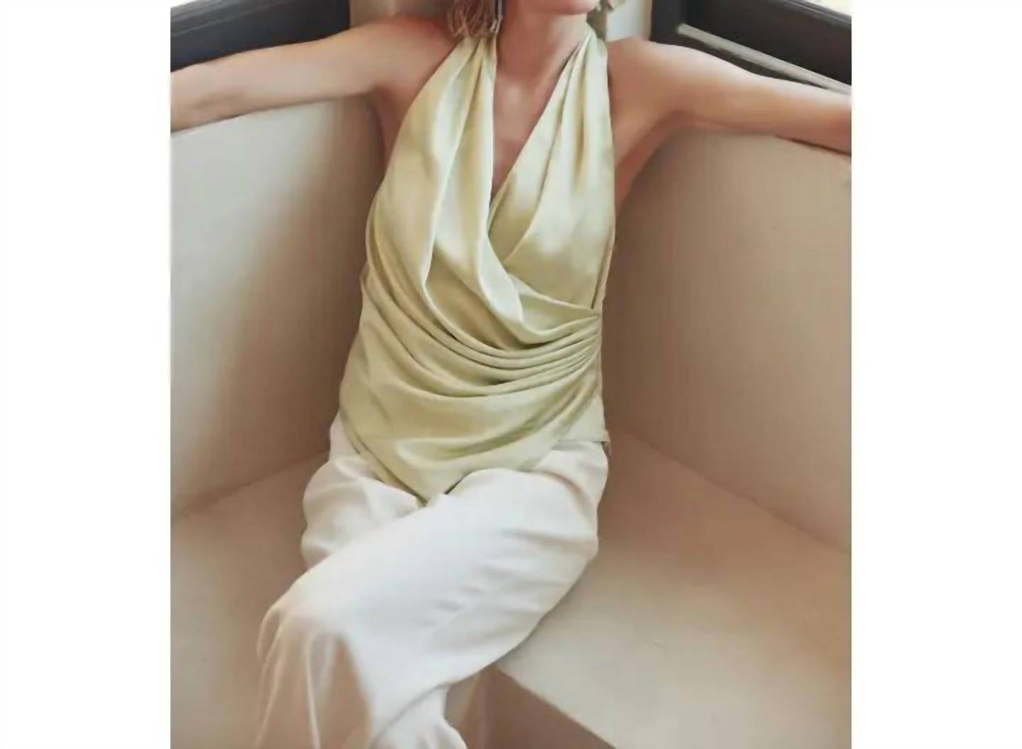 Fore Collection - V-neck Wrap Halter Neck Top