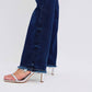 Judy Blue - Mid Rise Straight Leg Jeans With Fray Hem