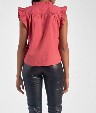 Elan - Sleeveless Ruffle Edge Top