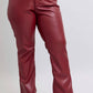 Trendsi - Women's Judy Blue Full Size High Waist Tummy Control Faux Leather Straight Pants Plus Size