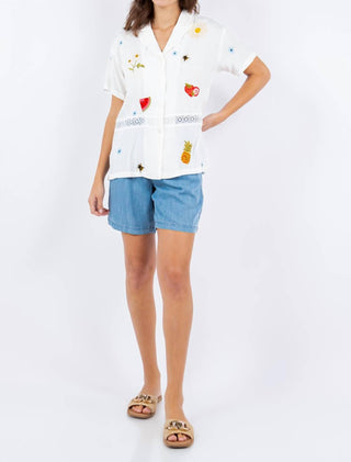 Paparazzi - Viscose Woven Embroidered Camp Shirt