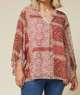 Entro - Paisley Print Blouse - Plus