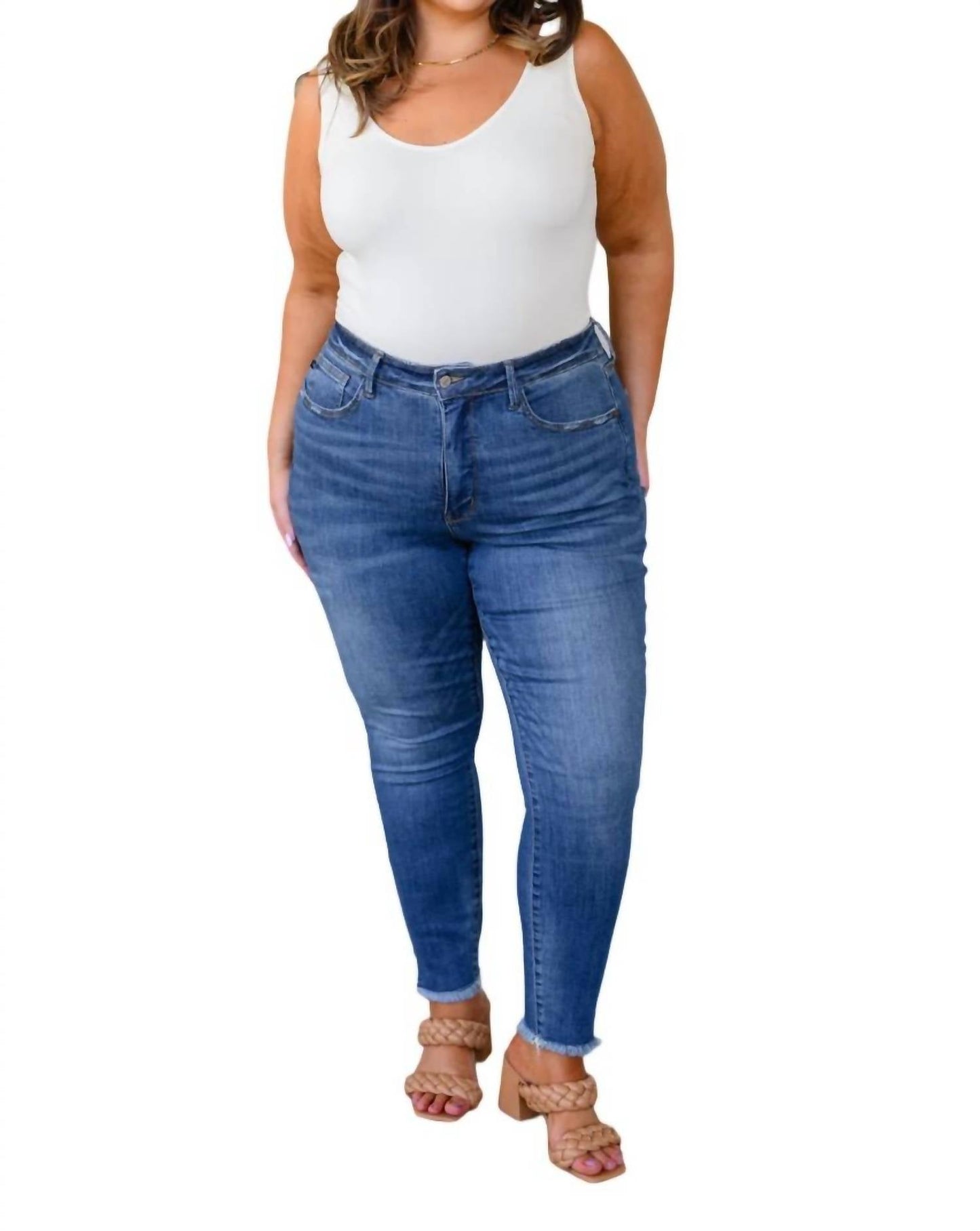 Judy Blue - High Rise Control Top Side Slit Skinny Jeans