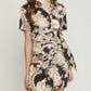 Entro - Satin Paisley Short Faux Wrap Dress