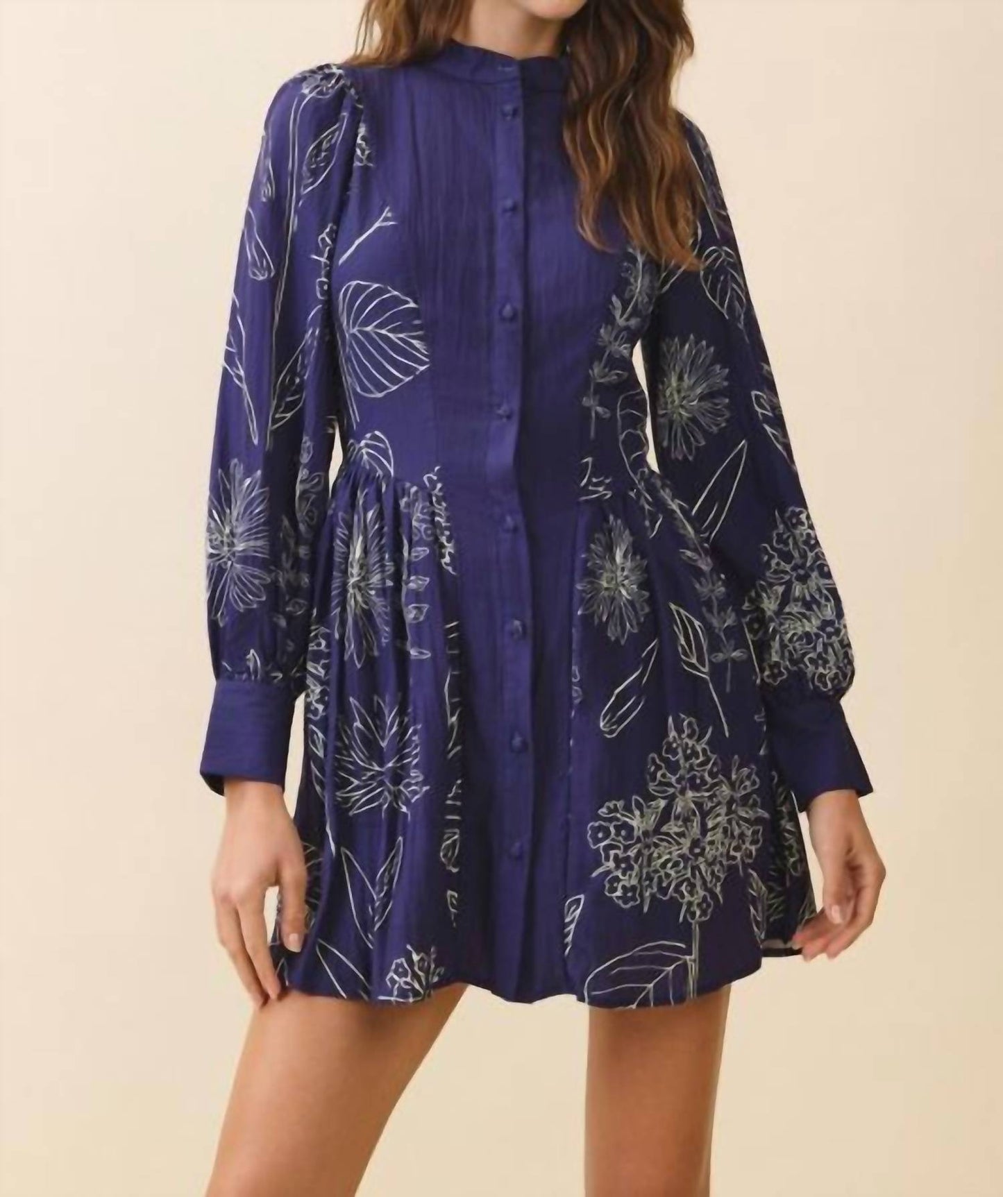 Tcec - Long Sleeve Button Front Dress
