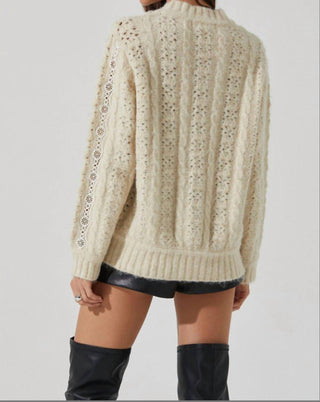 Astr - Nesmarie Lace Embellished Cardigan