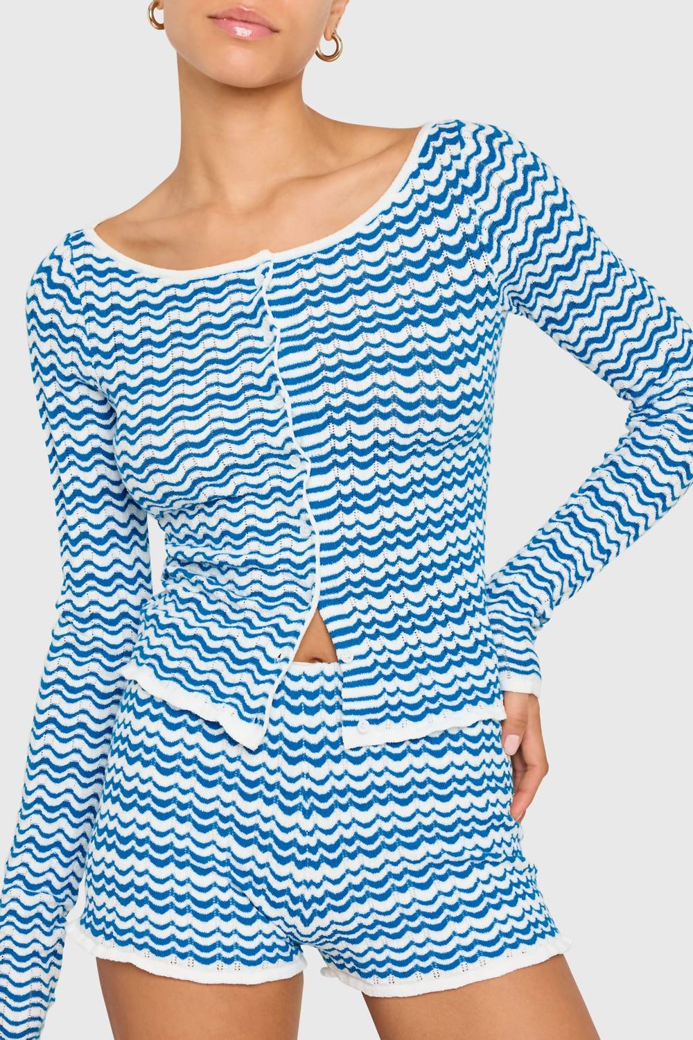 Amanda Uprichard - Breezy Long Sleeve Striped Cardigan