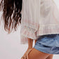 Free People - Ready For You Ruffle Quarter Button Up Top