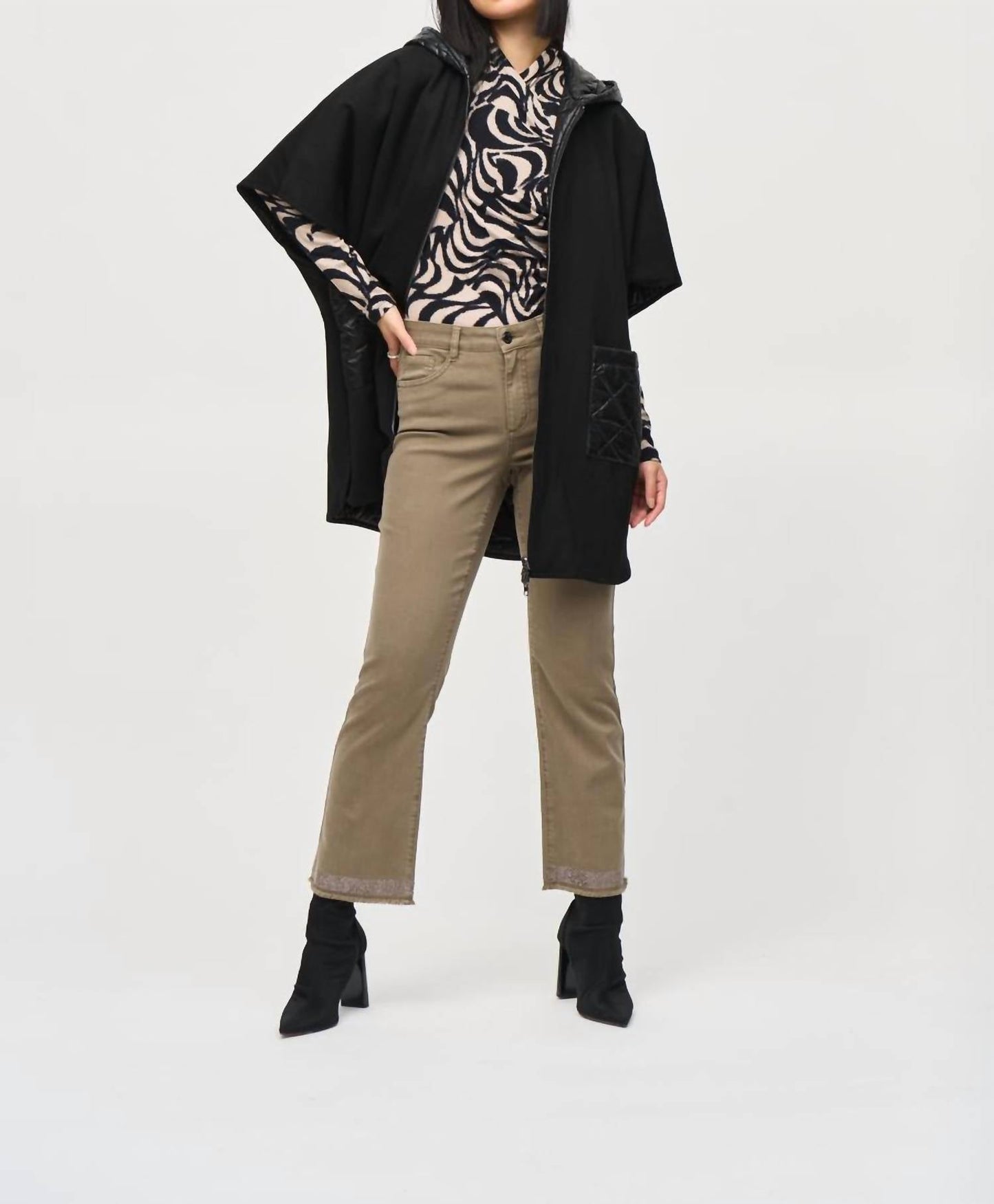 Joseph Ribkoff - Reversible Quilted Hooded Cape