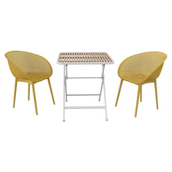 2 Pack Lounge Chair Set & Folding Square Table