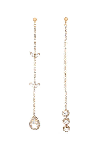 Ettika - Women's Mix It Up Crystal Asymmetrical Earrings