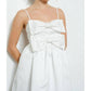 Ina - Pearl-embellished Double Bow Detail Mini Dress