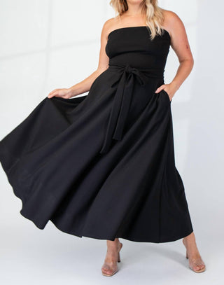 The Curve La - Plus Size Knit Tube Maxi Dress With Self Belt