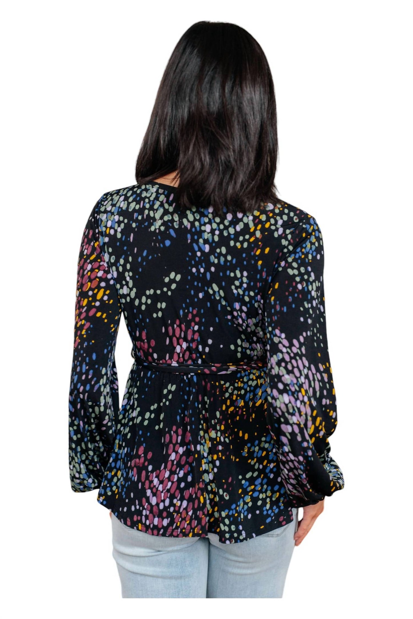 White Birch - Faux Wrap Top Long Sleeve