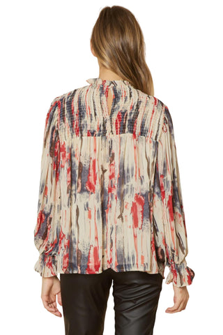 Entro - Abstract Bubble Sleeve Blouse