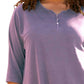 On The Plus Side - Plus Size Jersey Henley 3/4 Sleeve Tunic Top