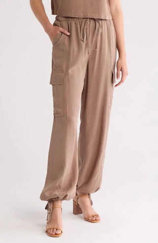 Blu Pepper - High Waist Drawstring Cargo Pants