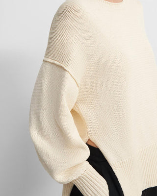 Theory - WOMEN'S COTTON CHAINETTE CHUNKY SLIT SWEATER