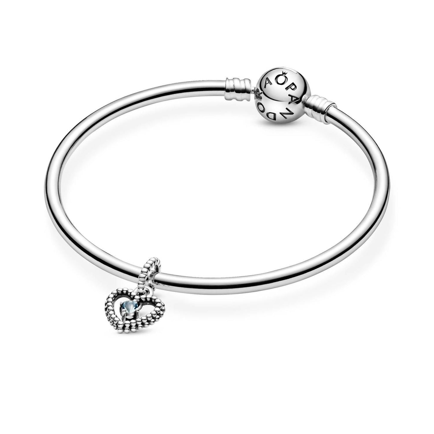 Pandora - March Beaded Heart Dangle Charm