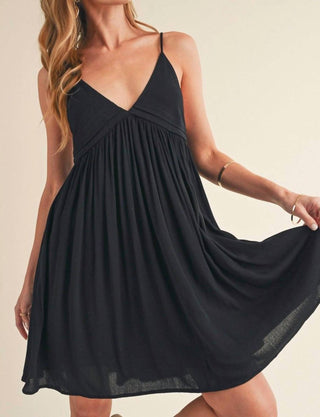 Aemi + Co - Ruched Plunge Mini Cami Dress