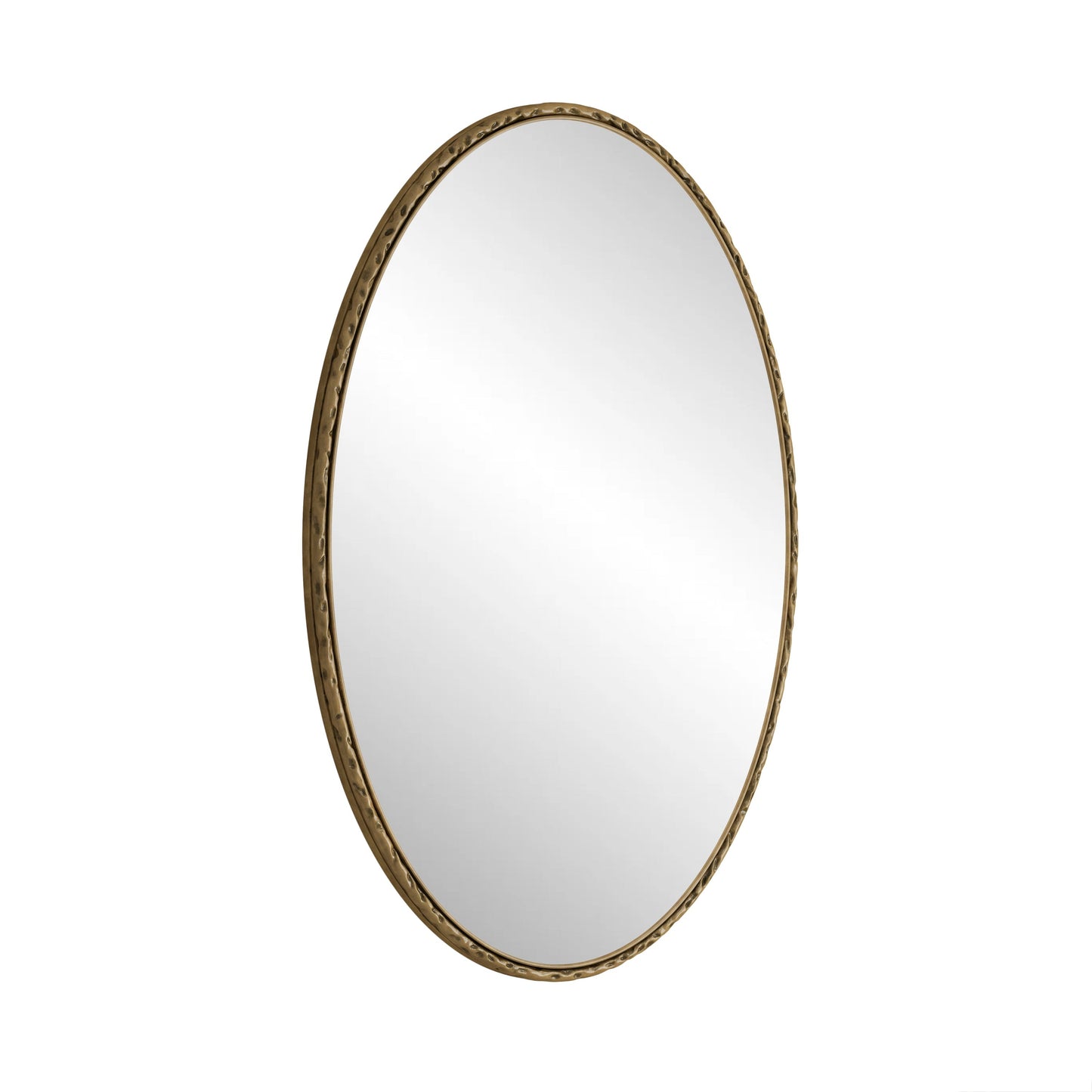 Iron Art Oval Retro Mirror in Gold with Antique Effect