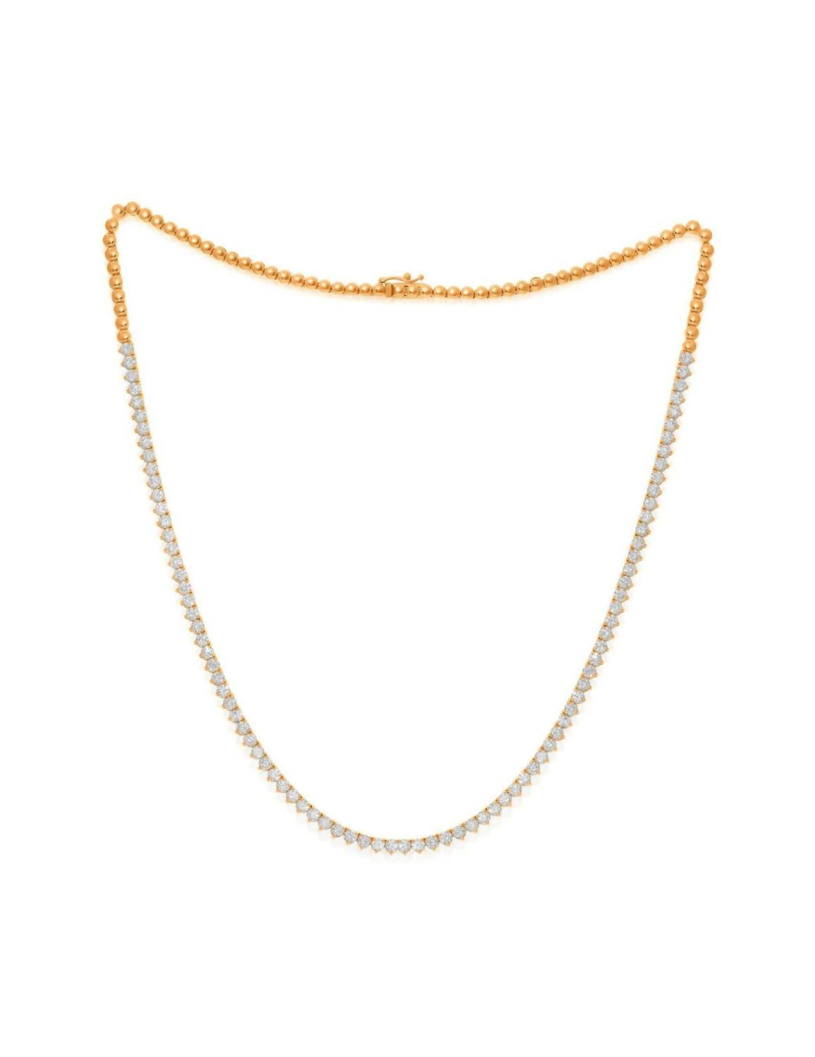 Diana M Jewels - 3.15 Cts Half-way Diamond Tennis Necklace