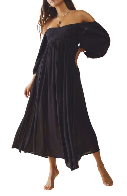 Free People Wedgewood Maxi Dress in Black, Size Large